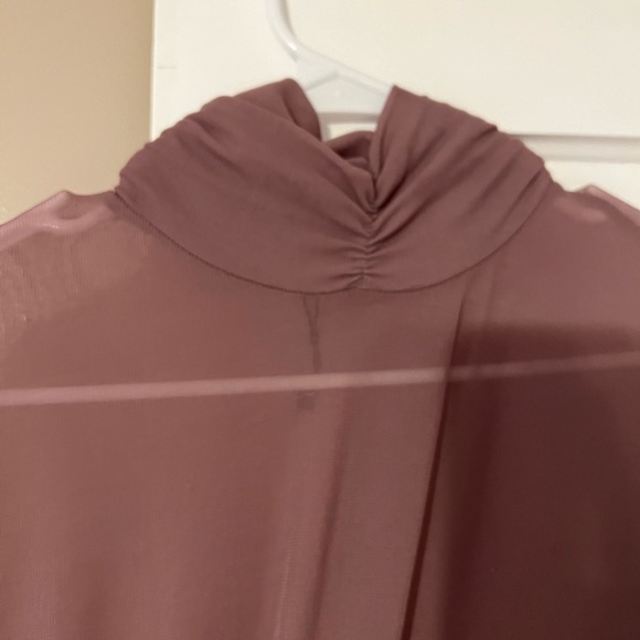 Mauve Zara mock neck layering sheer shirt. Small imperfection see pictures. - Picture 3 of 5